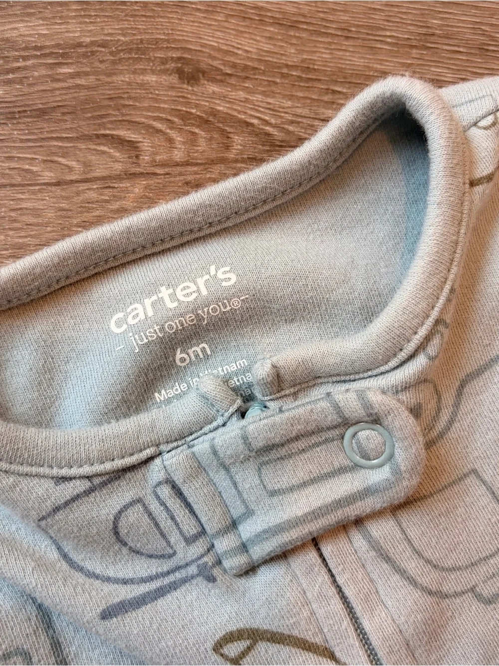 Carter's baby boys airplane print zip up footie